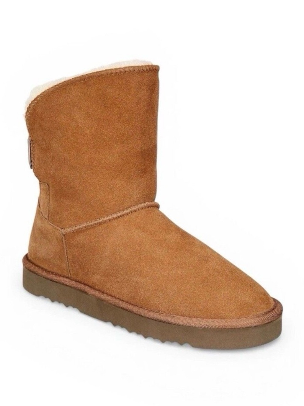 Style & Co Teenyy suede winter Booties Chestnut Faux Fur Lined Boots sz 5 New